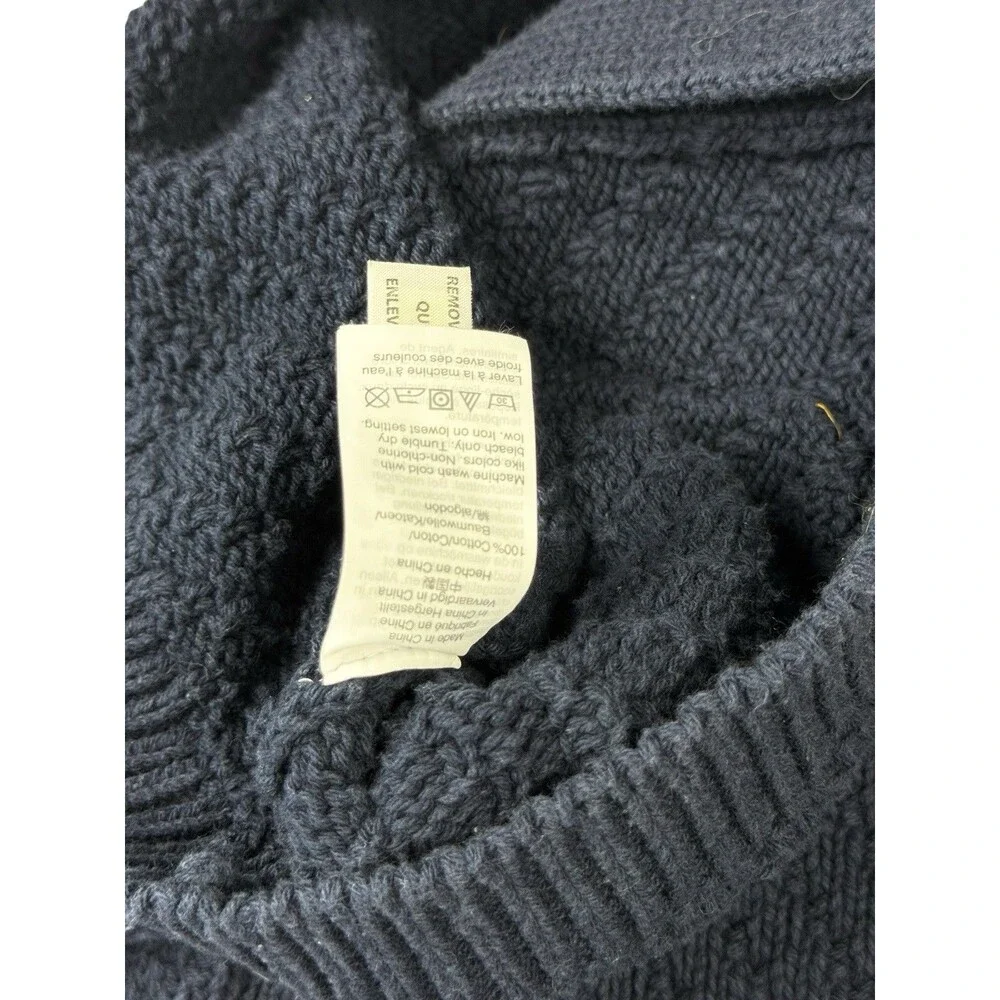 J.Crew Men’s Navy Blue Cotton Textured Knit Shawl Collar Cardigan Sweater M